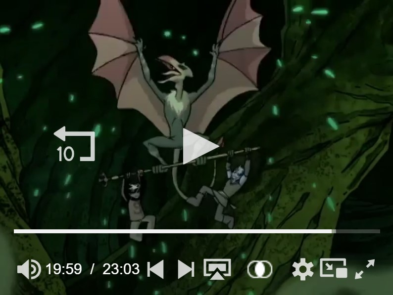 Le duah, ptérosaure vivant de Papouasie, combat Zac et Ulraj dans les profondeurs sous-terraines de Nouvelle-Guinée.